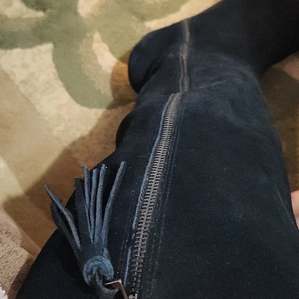 Anne Klein wide calf suede Wedge knee high boots In Box